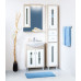 Шкаф-зеркало Бриклаер "Бали" 62 L светлая лиственница/белый глянец