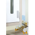 Шкаф-зеркало Бриклаер "Бали" 62 L светлая лиственница/белый глянец
