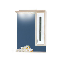 Шкаф-зеркало Бриклаер "Бали" 62 R светлая лиственница/белый глянец