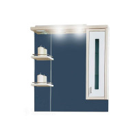 Шкаф-зеркало Бриклаер "Бали" 75 R светлая лиственница/белый глянец