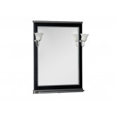Зеркало Aquanet Валенса 70 со светильниками, черный краколет/серебро