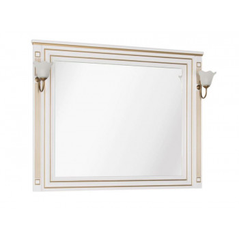 Зеркало Aquanet Паола 120 со светильниками, белый/золото