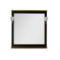 Зеркало Aquanet Валенса 100 со светильниками, черный краколет/золото