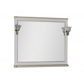 Зеркало Aquanet Валенса 110 со светильниками, белый краколет/золото