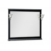 Зеркало Aquanet Валенса 110 со светильниками, черный краколет/серебро