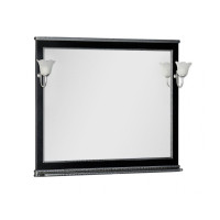 Зеркало Aquanet Валенса 110 со светильниками, черный краколет/серебро