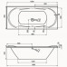 Акриловая прямоугольная ванна Jika Ecliptica 180 х 80, с м/к и сифоном + фронтальная панель